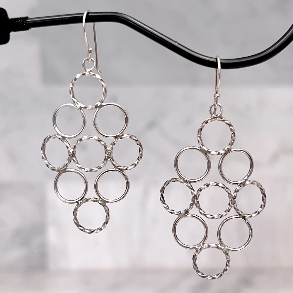 Sterling Silver Dangling Circles Earrings